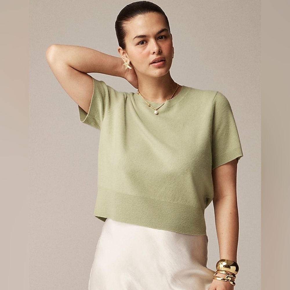 Cashmere shrunken T-shirt